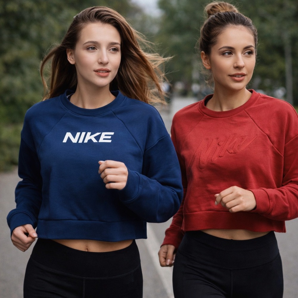 Nike Dri-FIT Women's Cropped Sweatshirt Lot (2) Size‎ L Athletic Comfort